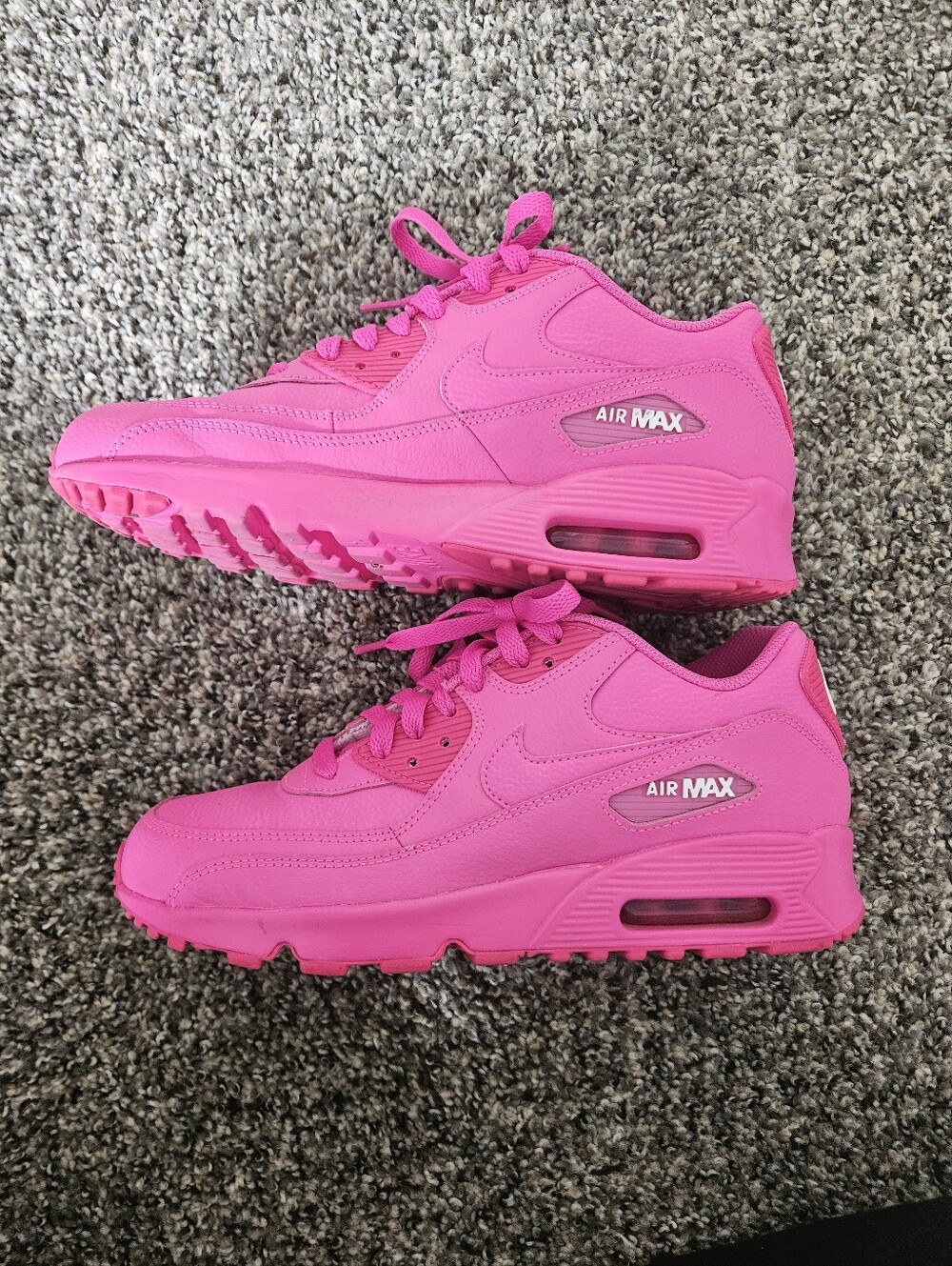 Nike Air Max 90 LTR GS "Triple Hyper Pink" - Size 7Y (Women's 8.5) - Picture 2 of 6
